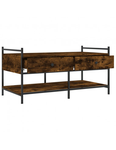 Tavolino da Salotto Rovere Fumo 99x50x50cm in Legno Multistrato