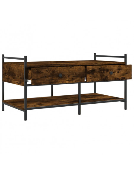 Tavolino da Salotto Rovere Fumo 99x50x50cm in Legno Multistrato