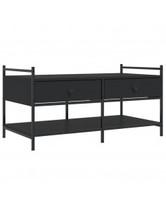 Tavolino da Salotto Nero 99x50x50 cm in Legno Multistrato 2