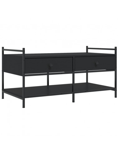 Tavolino da Salotto Nero 99x50x50 cm in Legno Multistrato