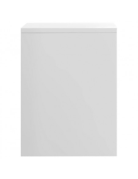 Comodino Bianco Lucido 40x30x40 cm in Legno Multistrato