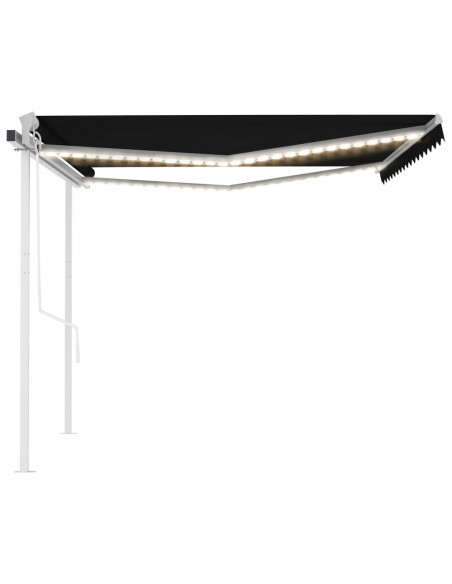 Tenda Automatica con Sensore Vento e LED 4x3,5 m Antracite