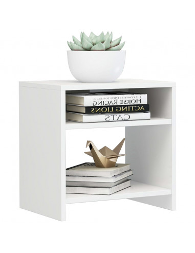 Comodini 2 pz Bianco Lucido 40x30x40 cm in Legno Multistrato