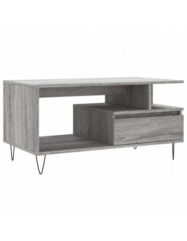 Tavolino da Salotto Grigio Sonoma 90x49x45 cm Legno Multistrato
