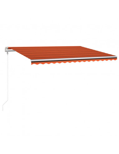 Tenda Automatica Sensore Vento e LED 400x300 cm Arancio Marrone