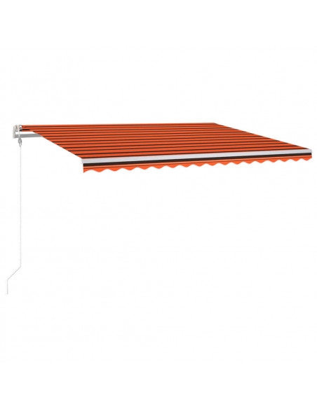 Tenda Automatica Sensore Vento e LED 400x300 cm Arancio Marrone