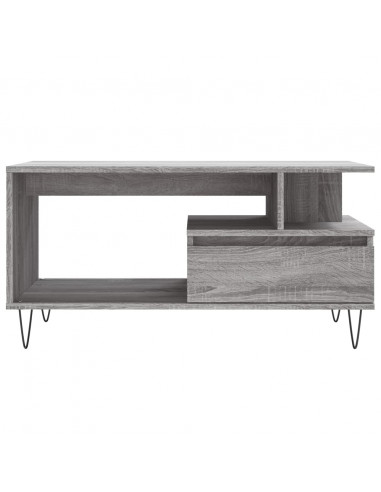 Tavolino da Salotto Grigio Sonoma 90x49x45 cm Legno Multistrato
