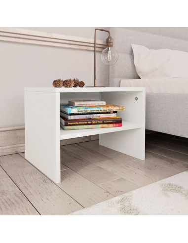 Comodini Bianchi 2 pz 40x30x30 cm Legno Ingegnerizzato