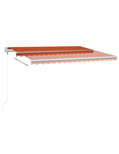 Tenda Automatica Sensore Vento e LED 400x300 cm Arancio Marrone