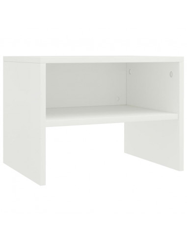 Comodini Bianchi 2 pz 40x30x30 cm Legno Ingegnerizzato