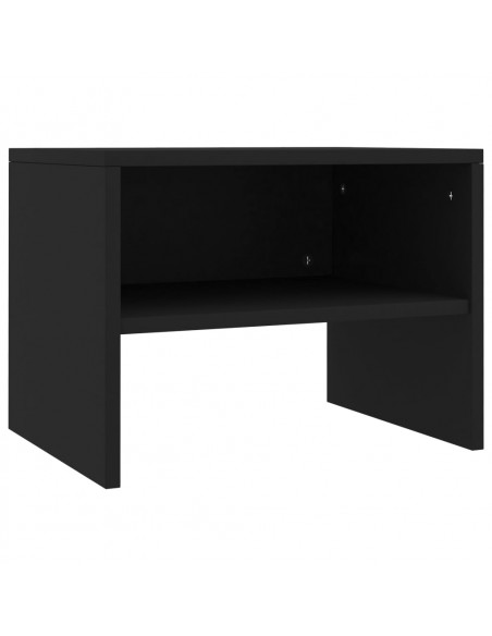 Comodino Nero 40x30x30 cm in Legno Multistrato