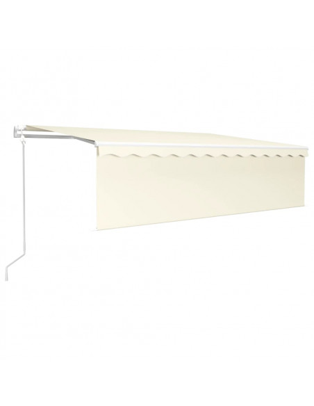 Tenda Automatica con Parasole Sensore Vento e LED 5x3 m Crema