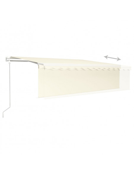Tenda Automatica con Parasole Sensore Vento e LED 5x3 m Crema