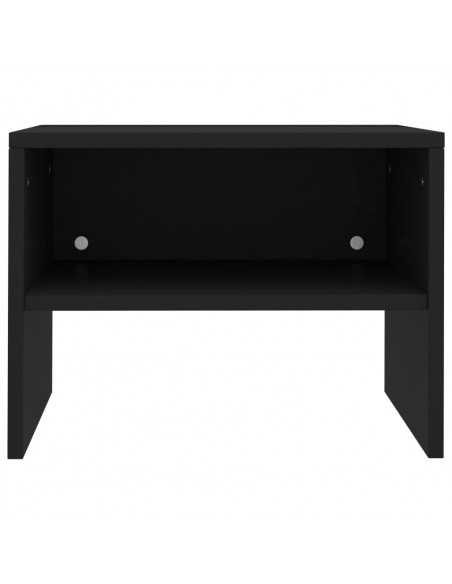 Comodino Nero 40x30x30 cm in Legno Multistrato