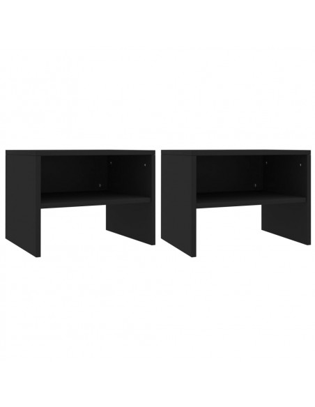 Comodini 2 pz Neri 40x30x30 cm in Legno Multistrato