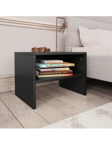 Comodini 2 pz Neri 40x30x30 cm in Legno Multistrato