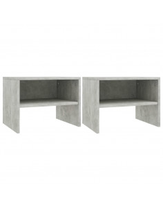 Comodini 2 pz Grigio Cemento 40x30x30 cm in Legno Multistrato 2
