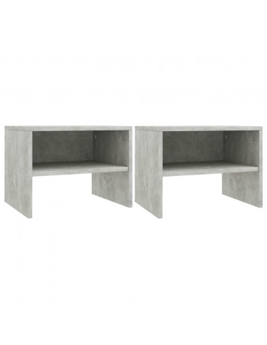 Comodini 2 pz Grigio Cemento 40x30x30 cm in Legno Multistrato