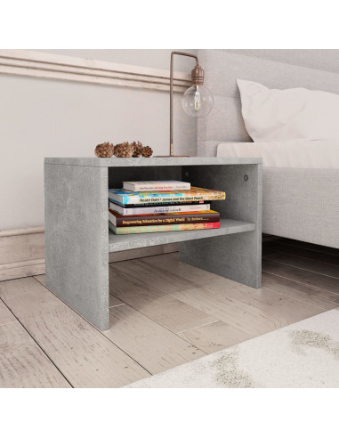 Comodini 2 pz Grigio Cemento 40x30x30 cm in Legno Multistrato