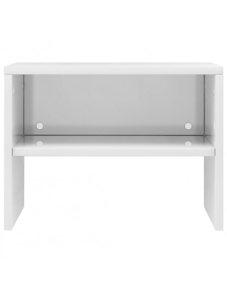 Comodino Bianco Lucido 40x30x30 cm in Legno Multistrato