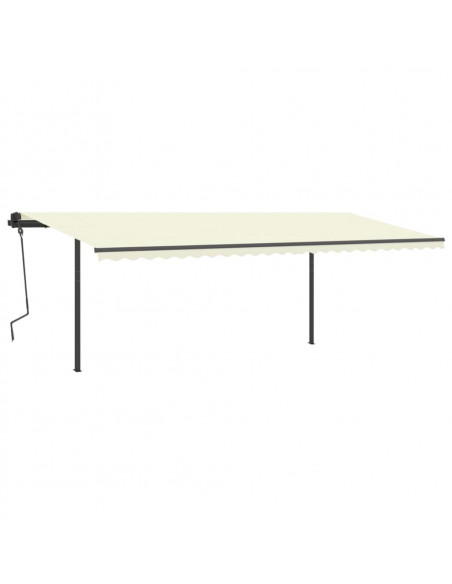 Tenda da Sole Retrattile Manuale con LED 6x3,5 m Crema