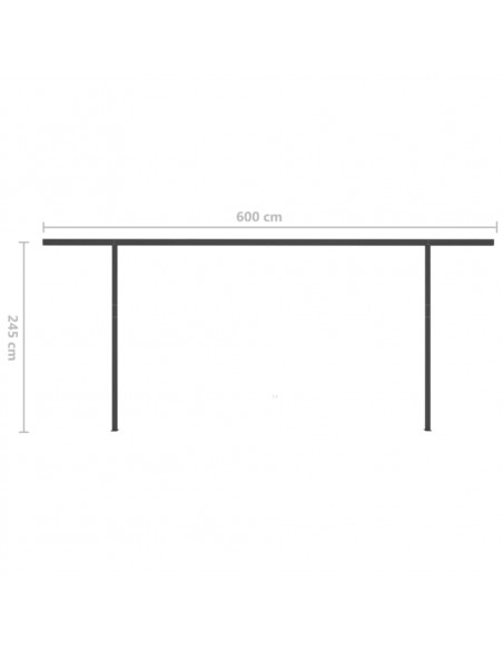 Tenda da Sole Retrattile Manuale con LED 6x3,5 m Crema