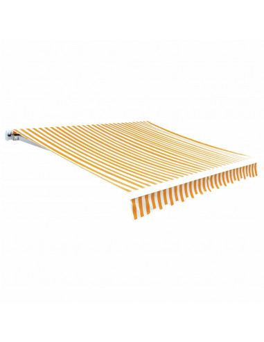 Tenda Parasole Tela Giallo e Bianco 4x3m (Telaio non Incluso)