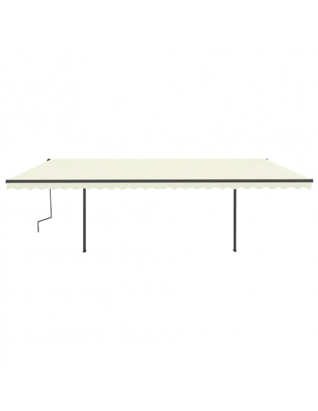 Tenda da Sole Retrattile Manuale con LED 6x3,5 m Crema