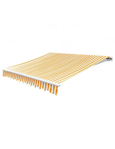 Tenda Parasole Tela Giallo e Bianco 4x3m (Telaio non Incluso)