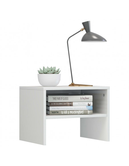 Comodini 2 pz Bianco Lucido 40x30x30 cm in Legno Multistrato