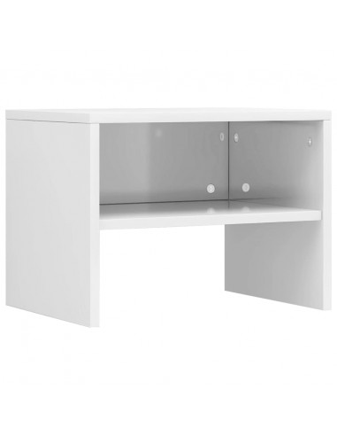 Comodini 2 pz Bianco Lucido 40x30x30 cm in Legno Multistrato