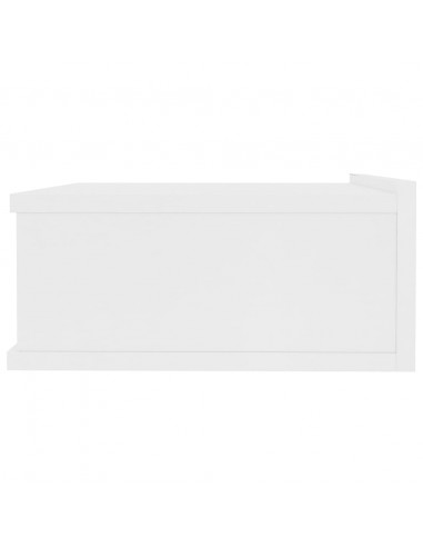 Comodini Pensili 2pz Bianchi 40x30x15 cm in Legno Multistrato