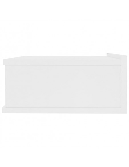 Comodini Pensili 2pz Bianchi 40x30x15 cm in Legno Multistrato