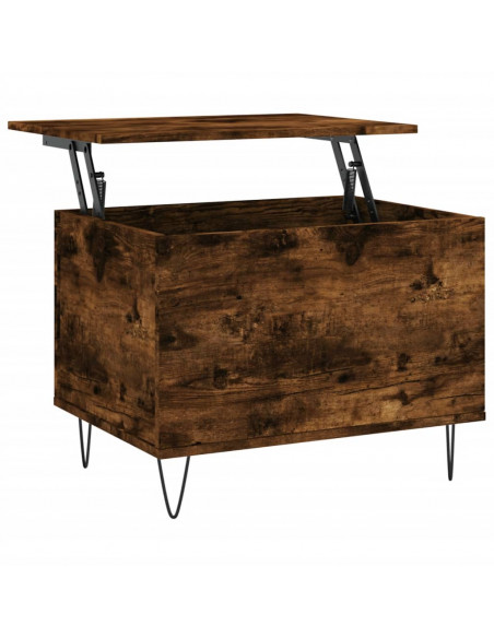 Tavolino da Salotto Rovere Fumo 60x44,5x45 cm Legno Multistrato
