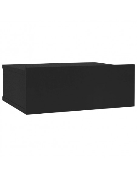 Comodino Pensile Nero 40x30x15 cm in Legno Multistrato