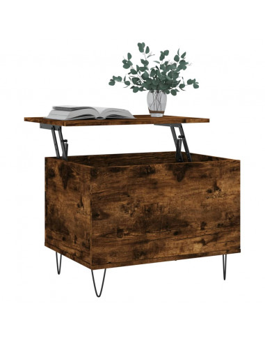 Tavolino da Salotto Rovere Fumo 60x44,5x45 cm Legno Multistrato