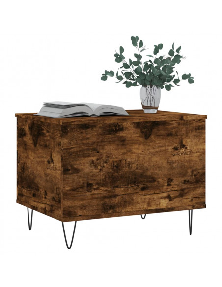 Tavolino da Salotto Rovere Fumo 60x44,5x45 cm Legno Multistrato