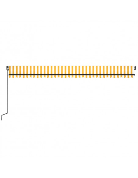 Tenda da Sole Retrattile Manuale LED 600x350 cm Giallo Bianco