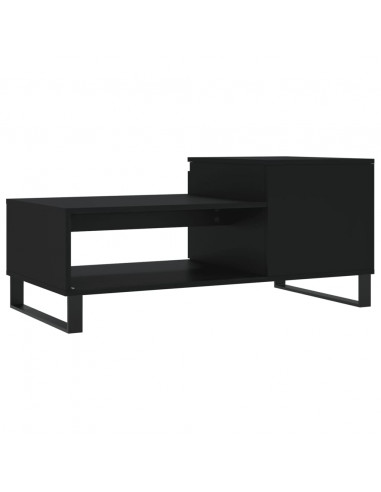 Tavolino da Salotto Nero 100x50x45 cm in Legno Multistrato