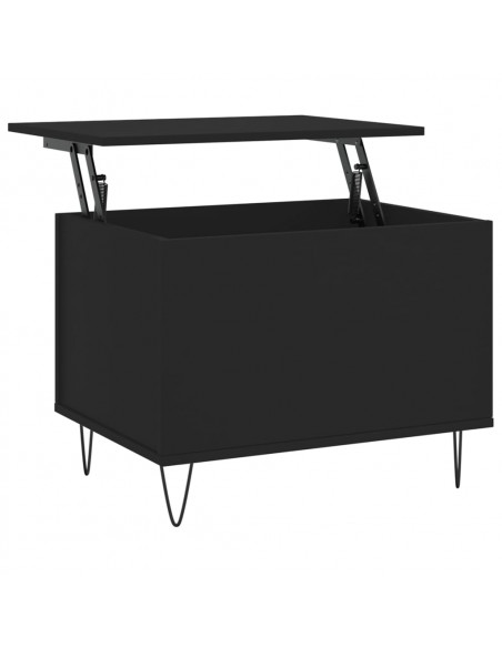 Tavolino da Salotto Nero 60x44,5x45 cm in Legno Multistrato
