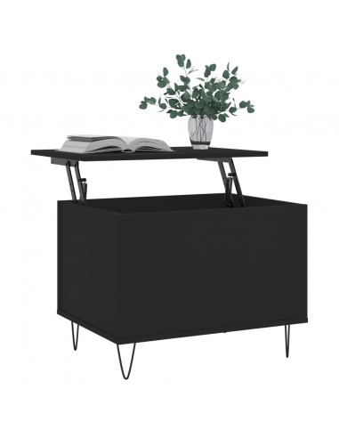 Tavolino da Salotto Nero 60x44,5x45 cm in Legno Multistrato