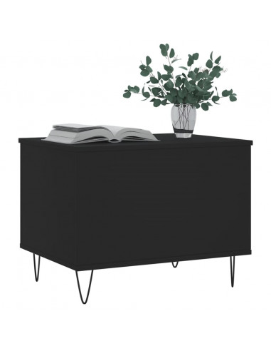 Tavolino da Salotto Nero 60x44,5x45 cm in Legno Multistrato