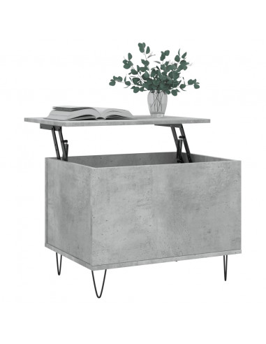 Tavolino Salotto Grigio Cemento 60x44,5x45 cm Legno Multistrato