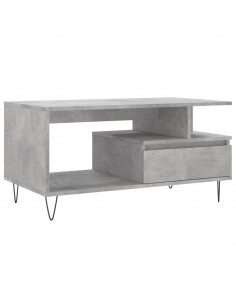 Tavolino Salotto Grigio Cemento 90x49x45 cm Legno Multistrato 2