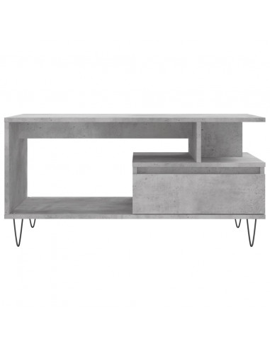 Tavolino Salotto Grigio Cemento 90x49x45 cm Legno Multistrato