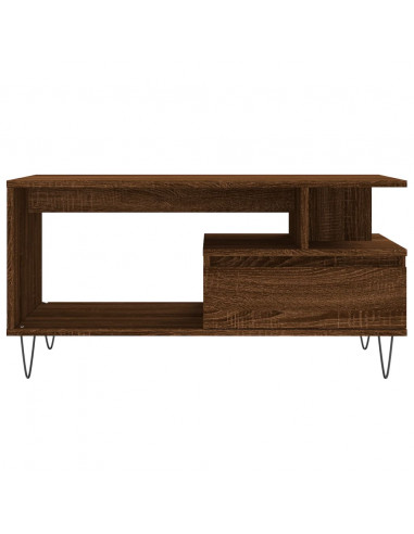 Tavolino Salotto Rovere Marrone 90x49x45 cm Legno Multistrato