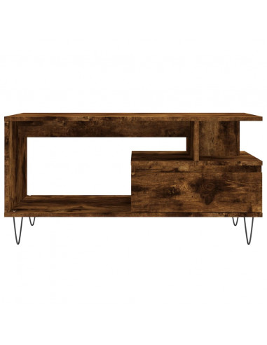 Tavolino da Salotto Rovere Fumo 90x49x45 cm Legno Multistrato