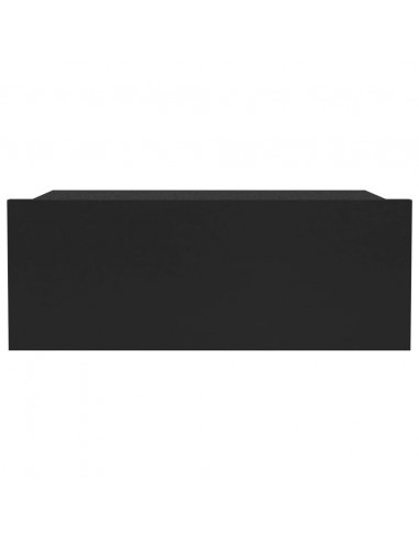 Comodini Pensili 2pz Neri 40x30x15 cm in Legno Multistrato