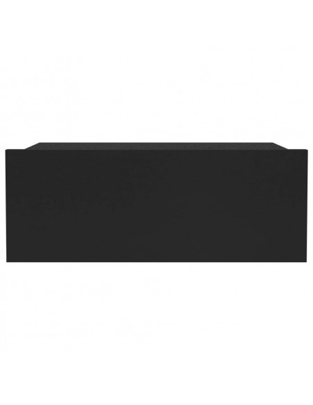 Comodini Pensili 2pz Neri 40x30x15 cm in Legno Multistrato