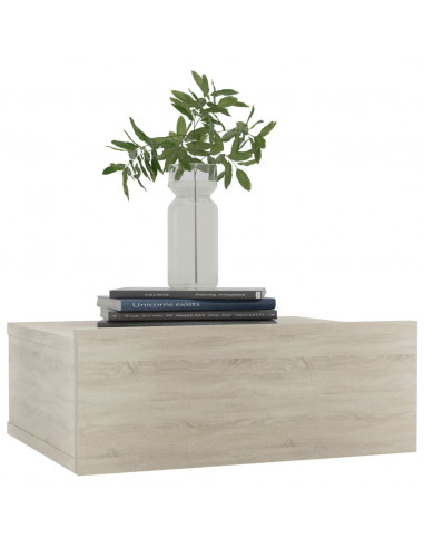 Comodino Pensile Rovere Sonoma 40x30x15 cm in Legno Multistrato